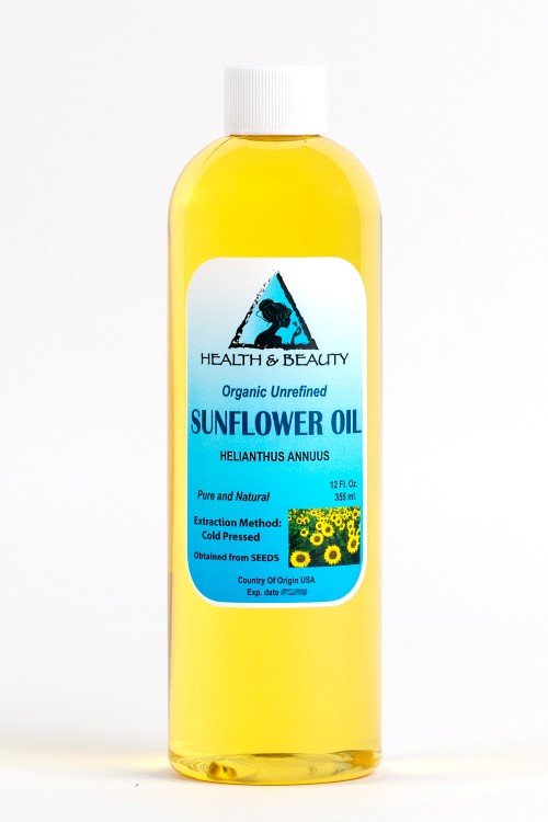 Sunflower oil unrefined organic carrier cold pressed virgin raw pure 12